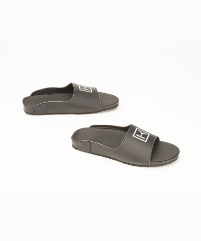 Claquettes Homme Taille 42, Noir, Caoutchouc - Occasion En Très Bon état
